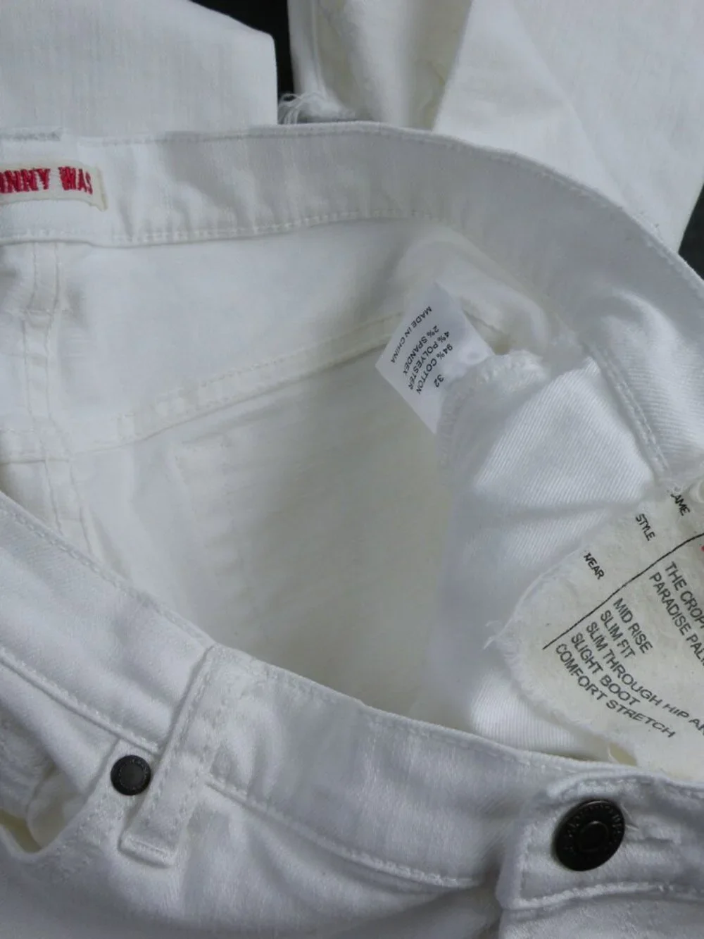 Johnny Was Jeans Womens 32 White Cropped Baby Boot Paradise Palm Embroidered